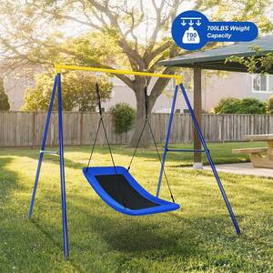 700 lbs. Giant 60 in. Skycurve Platform Tree Swing for Kids Muti-person and Adults Blue