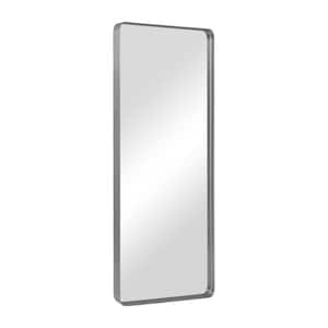 21 in. W x 64 in. H Rectangle Alloy Alunimiun Deep Design Framed Silver Modern Hanging Mirror