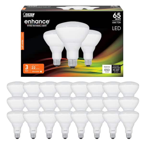 65-Watt Equivalent BR30 Dimmable CEC Title 20 90+ CRI E26 Flood LED Light Bulb, Soft White 2700K (24-Pack)