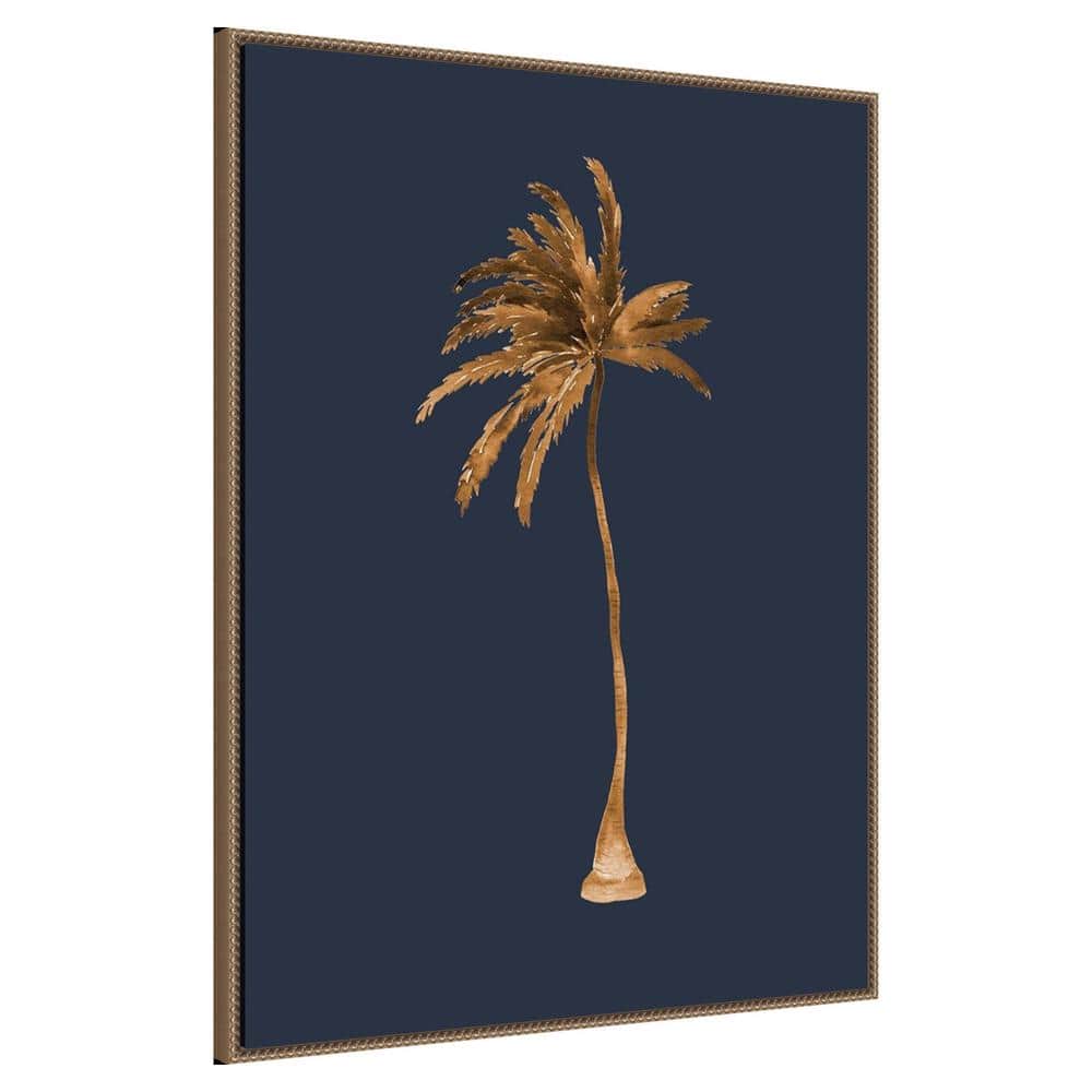 Golden Palm Beaded Bronze Framed Canvas Wall Art, 32" x 42"