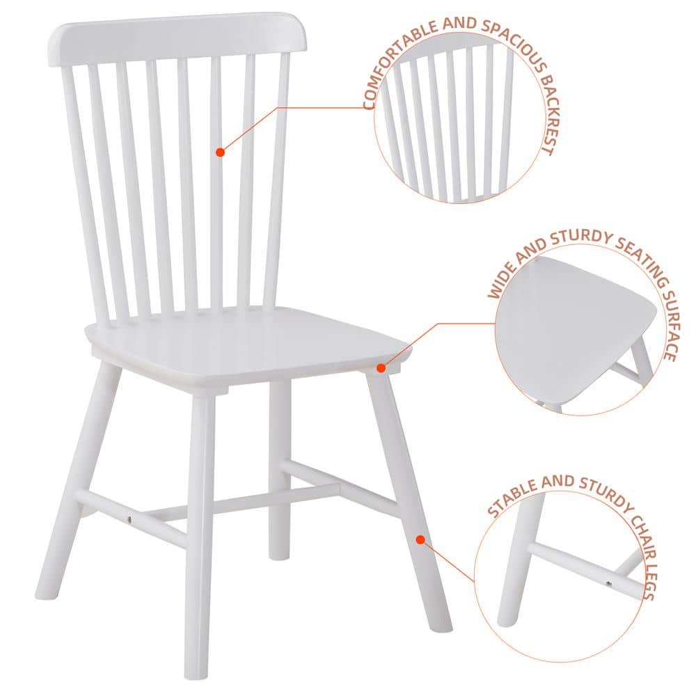 Gracie Oaks Windsor 15.7" Wide Solid Wood Slat Back Dining Chair (Set of 4)
