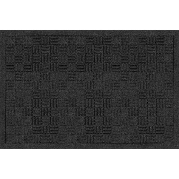 TrafficMaster Black 24 in. x 36 in. Recycled Rubber Commercial Door Mat