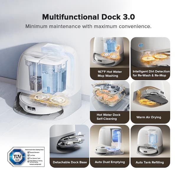Roborock Q Revo Curv 17.7 in Robotic Vacuum and Mop with