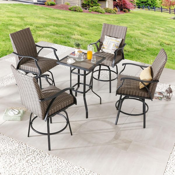 Patio Festival 5-Piece Wicker Outdoor Dining Set