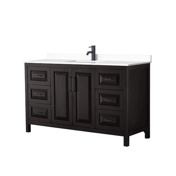 Wyndham Collection Daria 60 in. W x 22 in. D x 35.75 in. H Single Bath ...