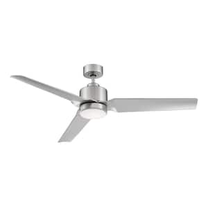 52 in. Integrated LED Indoor Brushed Nickel Ceiling Fan