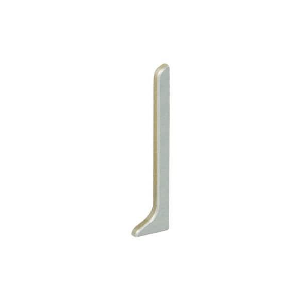 Schluter Designbase-SL Aluminum with Brushed Stainless Steel Appearance 2-3/8 in. x 1/2 in. Metal Left End Cap