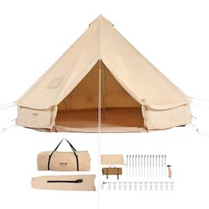 Canvas Bell Tent 4 Seasons 6 m/19.68 ft Yurt Tent Canvas Tent for Camping with Stove Jack Breathable Tent