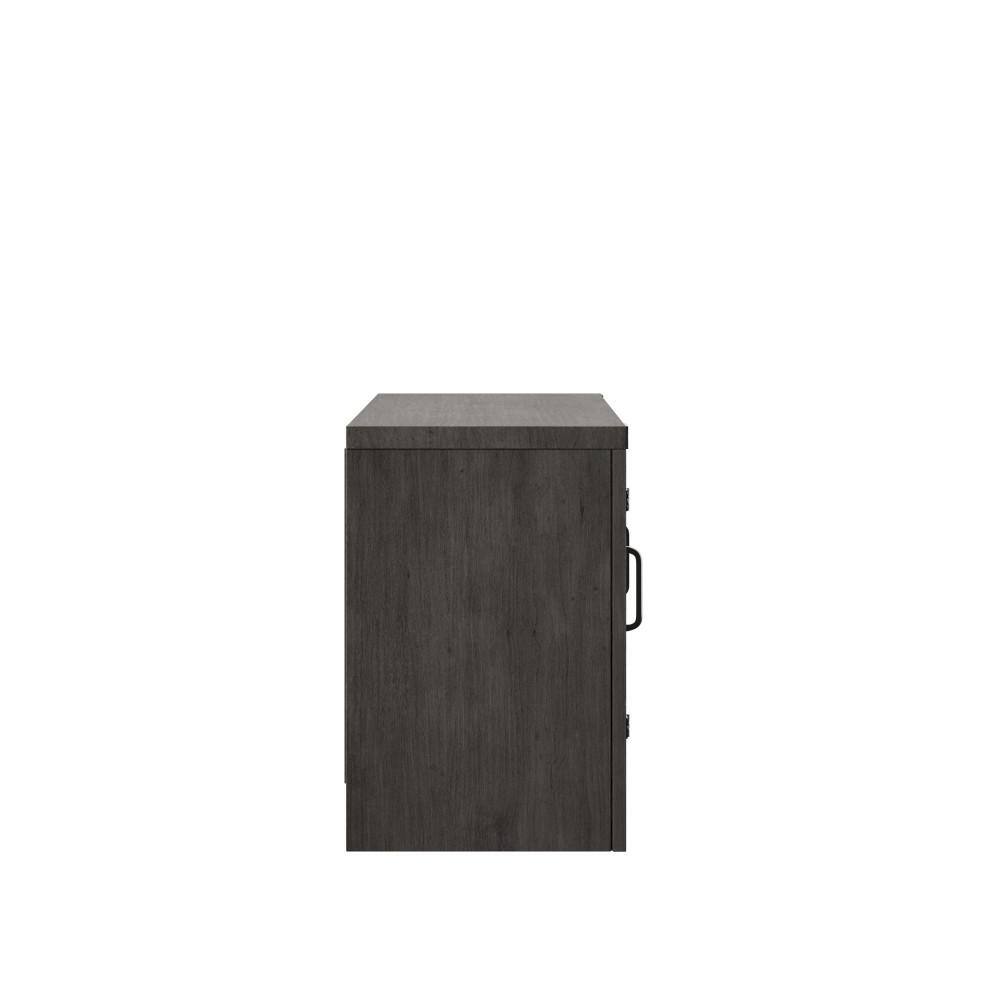 Weathered Gray 60" TV Stand with Planked Doors and Nail Head Details