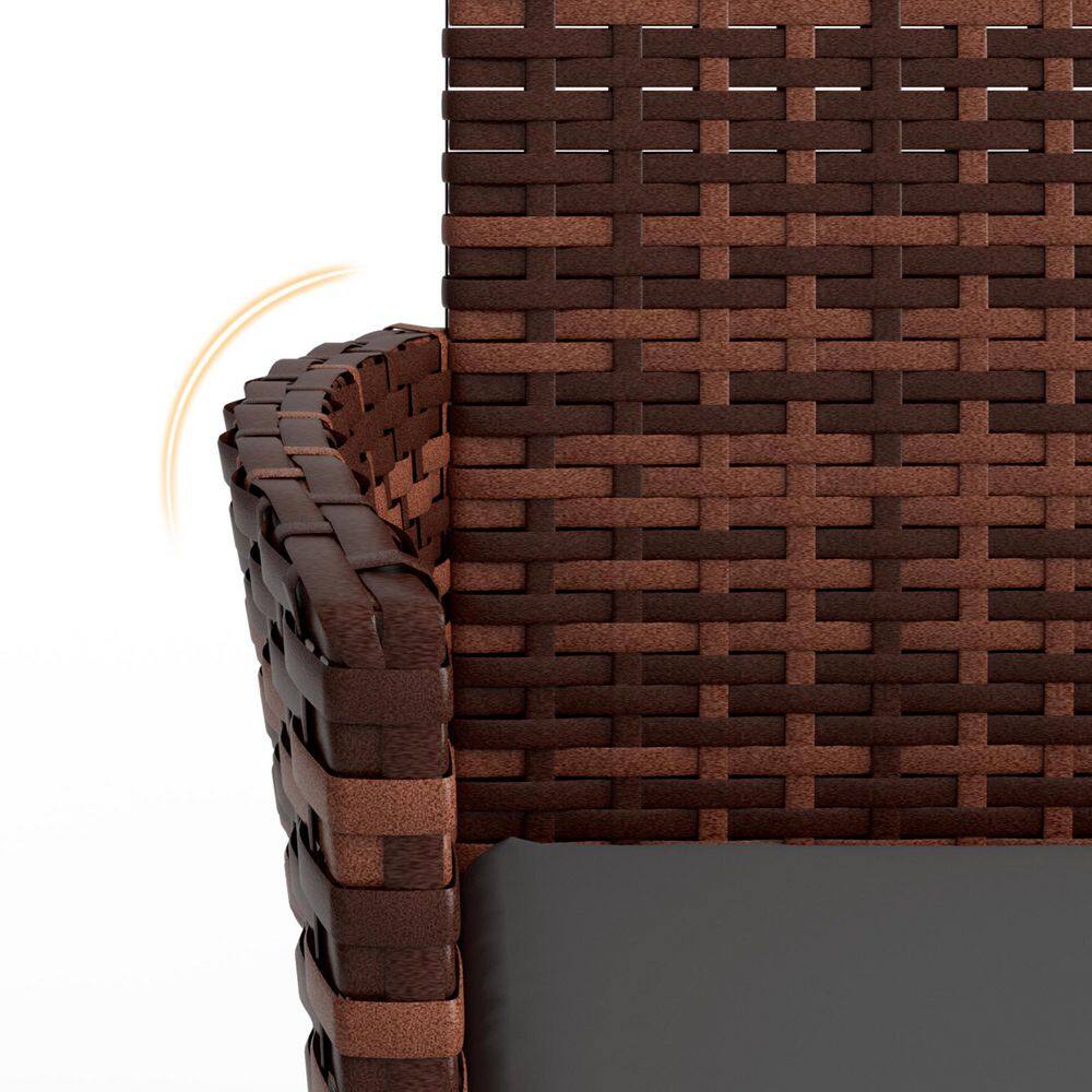 Close-up texture of the woven wicker material on the sofa frame.