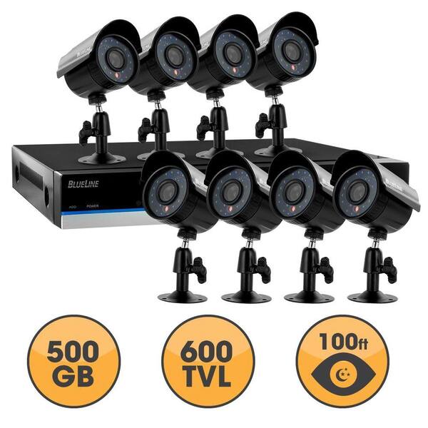 Defender BlueLine 16-Channel 600TVL 500GB Surveillance System with Hard Drive and (8) Camera
