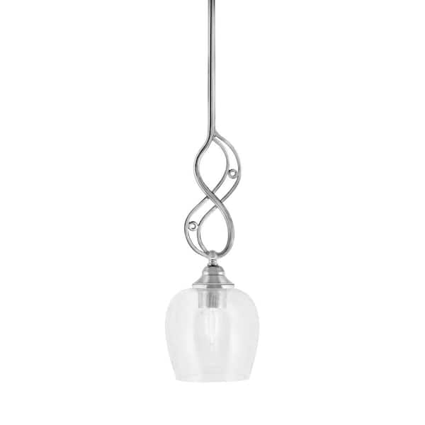 Unbranded Revell 100-Watt 1-Light Chrome Stem Mini Pendant Light with Clear Bubble Glass Shade and Light Bulb Not Included