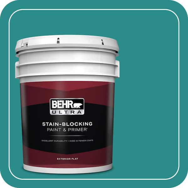 BEHR ULTRA 5 gal. Home Decorators Collection #HDC-FL13-12 Taos Turquoise Flat Exterior Paint & Primer