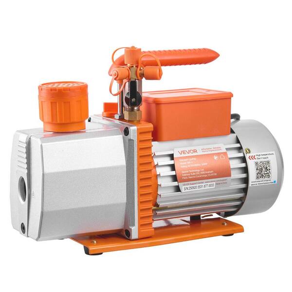 VEVOR AC Vacuum Pump and Gauge Set, 7 CFM 3/4 HP, Two Stage Rotary