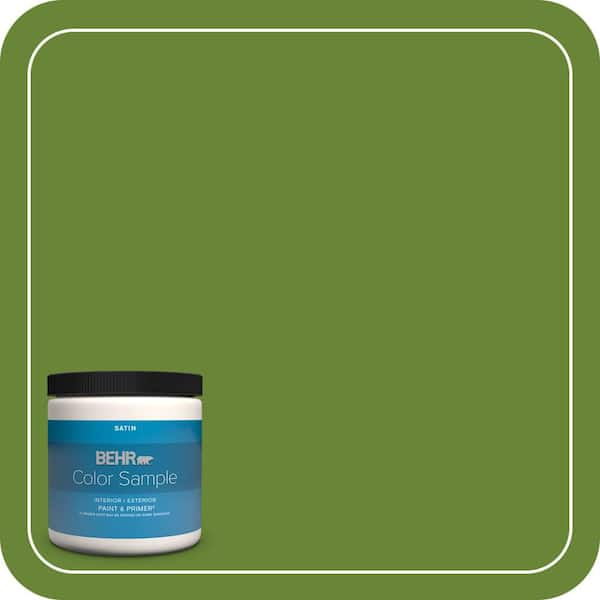 BEHR PREMIUM PLUS 8 oz. #P370-7 Sun Valley Satin Enamel Interior/Exterior Paint & Primer Color Sample