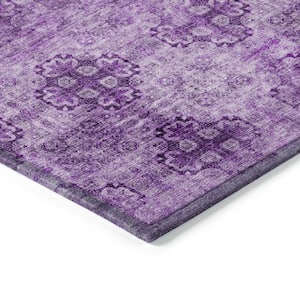 Chantille ACN557 Eggplant 2 ft. 6 in. x 3 ft. 10 in. Machine Washable Indoor/Outdoor Geometric Area Rug