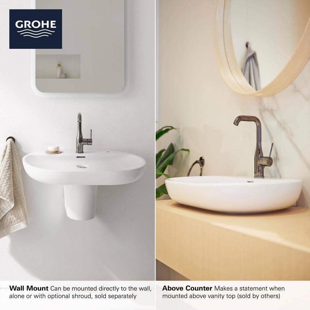 Alpine White Ceramic Oval Wall-Mount Vessel Sink