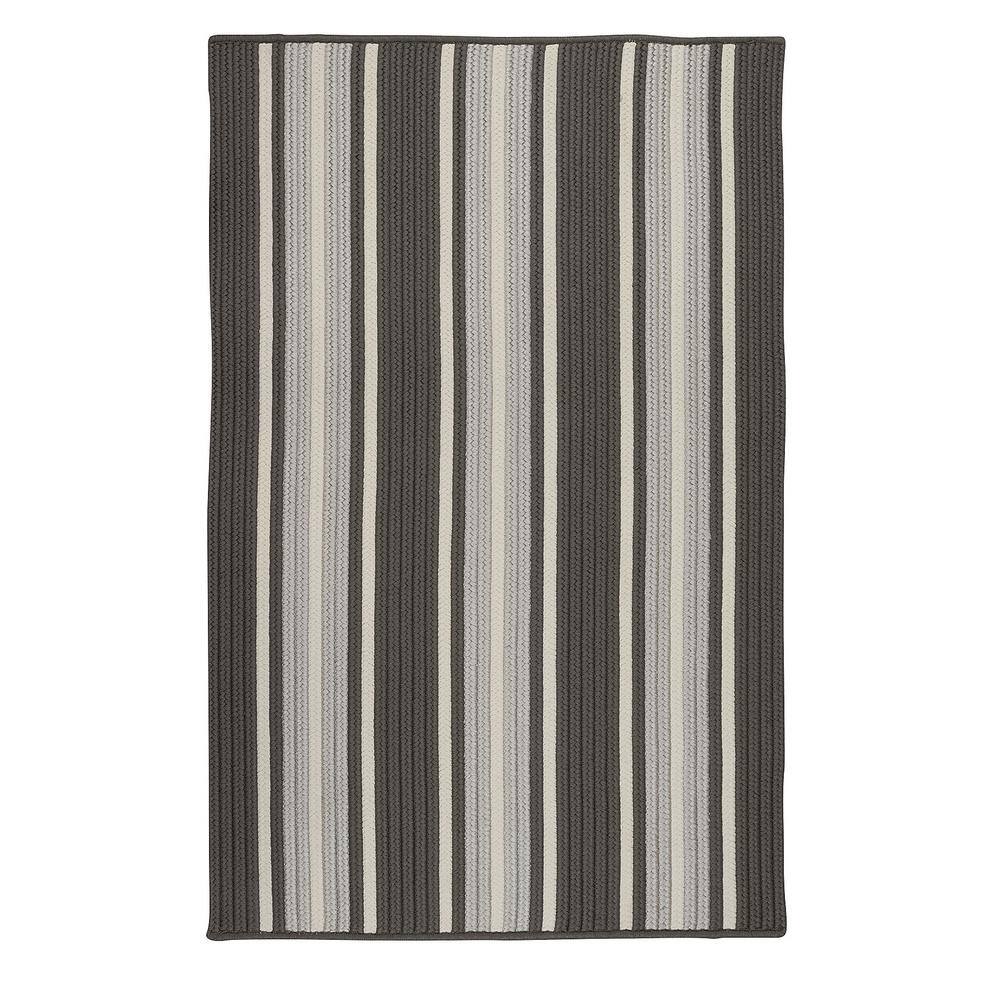 Colonial Mills Mesa Stripe Stone Grey 8 ft. x 10 ft. Striped Indoor/Outdoor Rectangular Area Rug -  MS38R096X120S