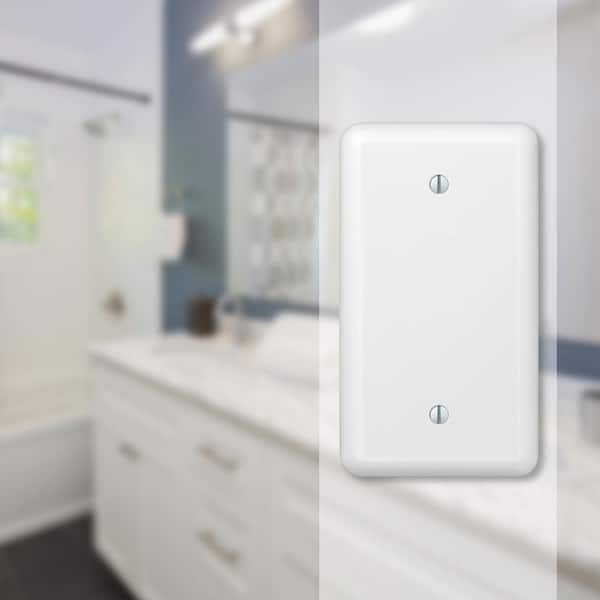 Declan 1 Gang Blank Steel Wall Plate - White
