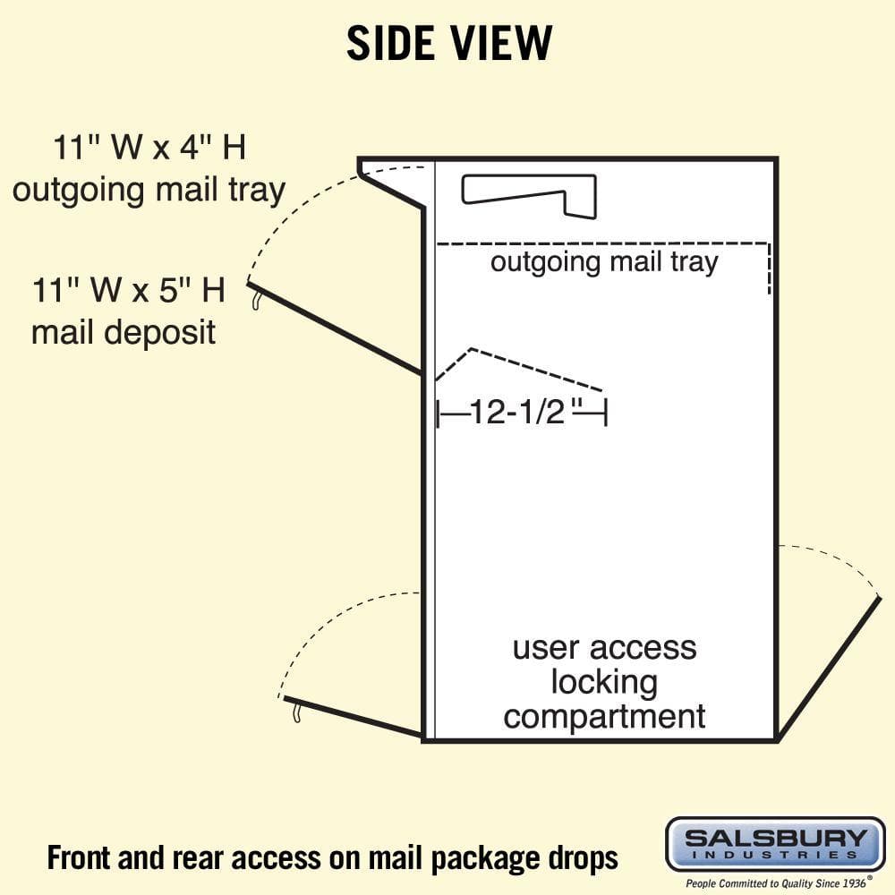 Black Aluminum Lockable Pedestal Mail Package Drop