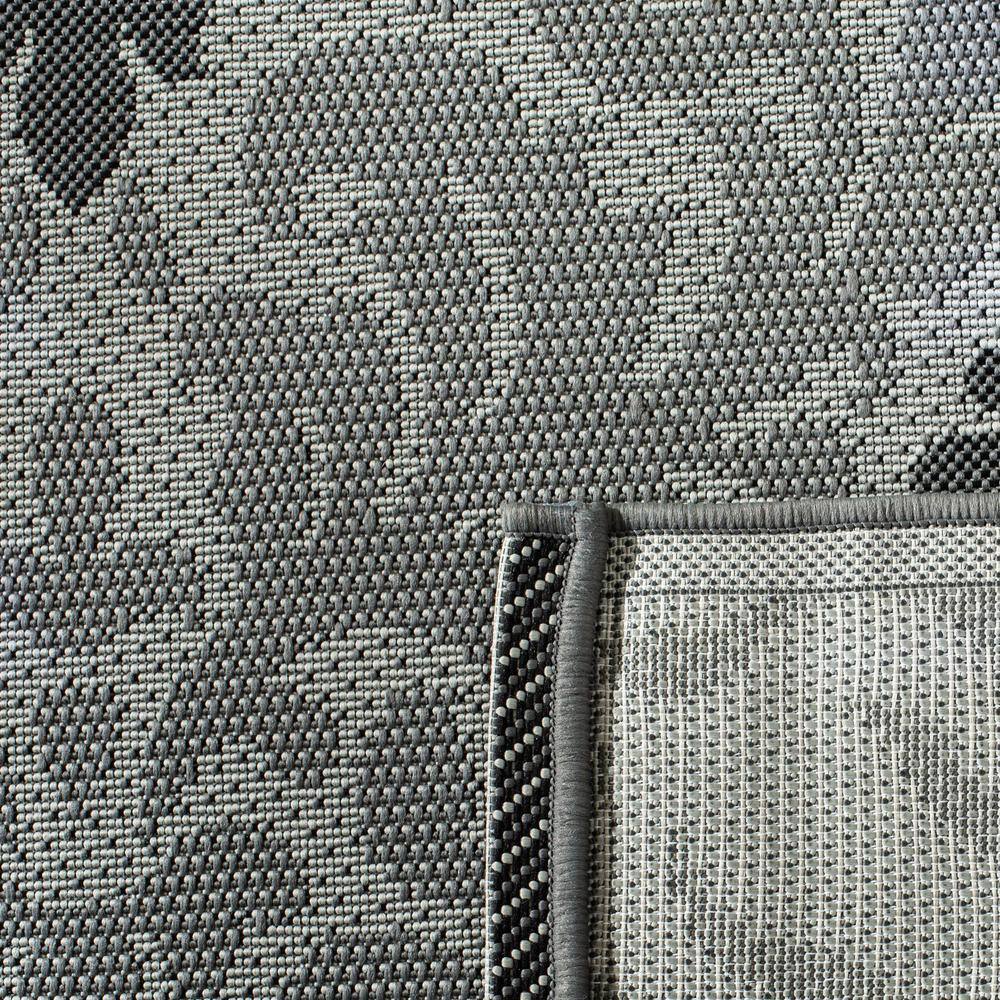 Light Grey and Anthracite Synthetic Rectangular Area Rug
