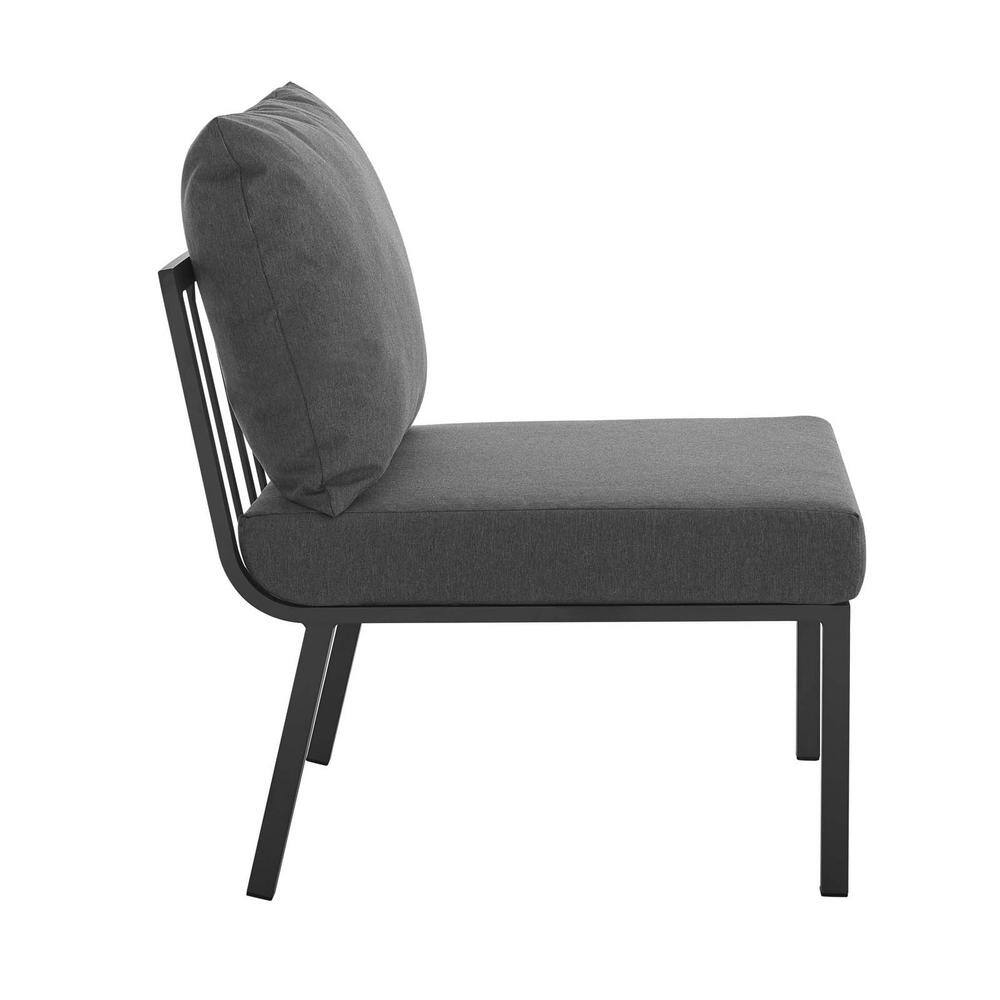 Riverside Gray Aluminum Armless Outdoor Sectional Chair