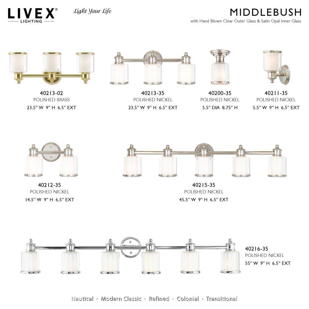 Polished Nickel 6-Light Dimmable Outdoor Vanity Sconce
