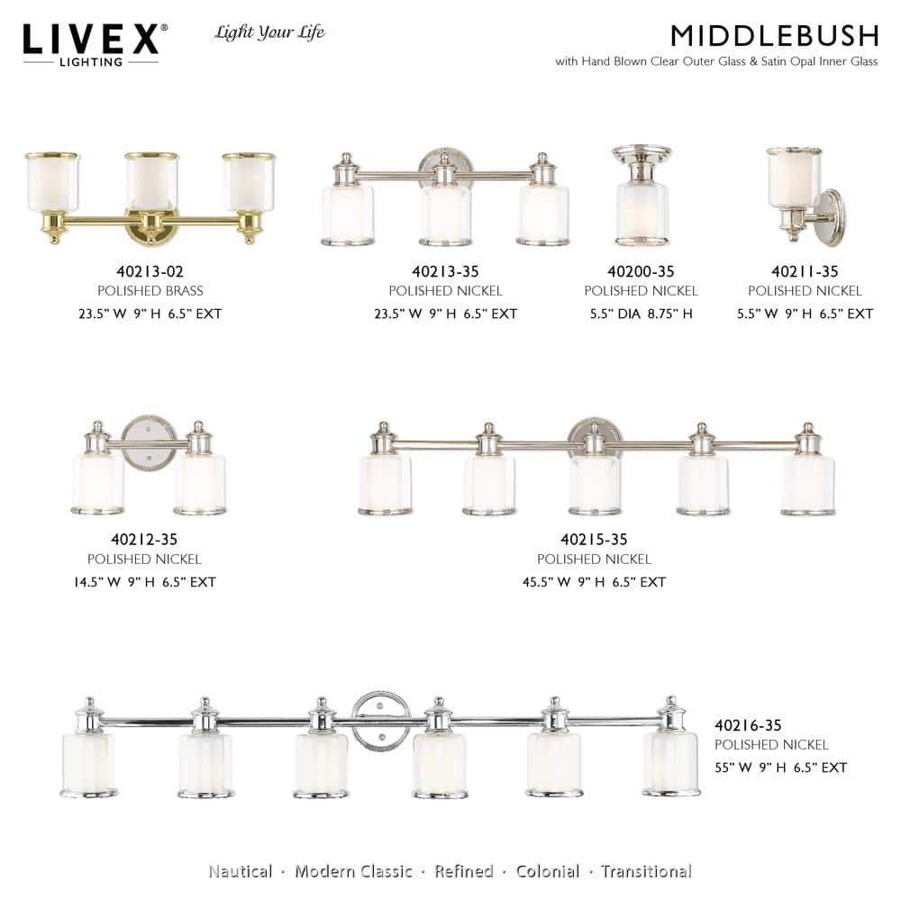 Polished Nickel 6-Light Dimmable Outdoor Vanity Sconce