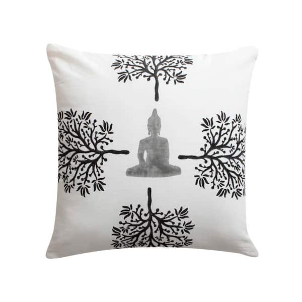 Decorative Square 18 x 18 Inch Throw Pillows Navy & White Moroccan