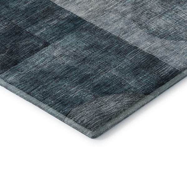 Mayfield Premium Machine Washable Abstract AMF1114 Teal 5 ft. x 7 ft. 6 in. Area Rug