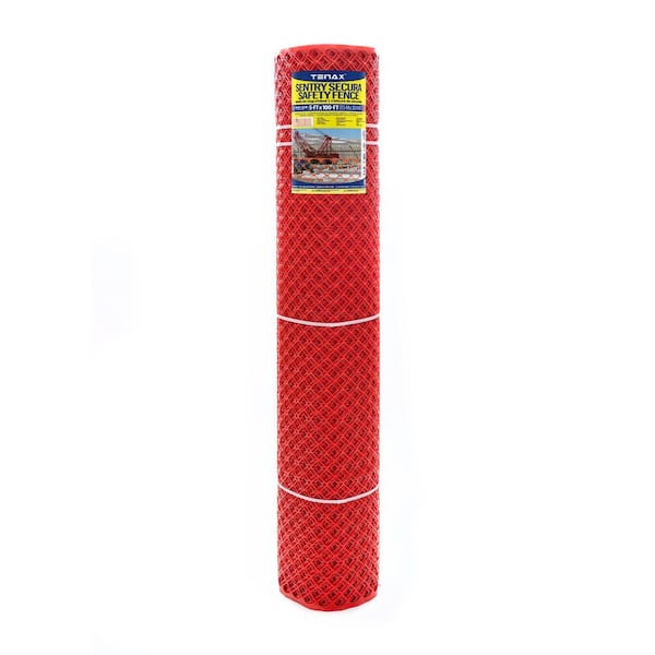 Sentry Secura 5 ft. x 100 ft. Diamond Plastic Safety Fence Orange