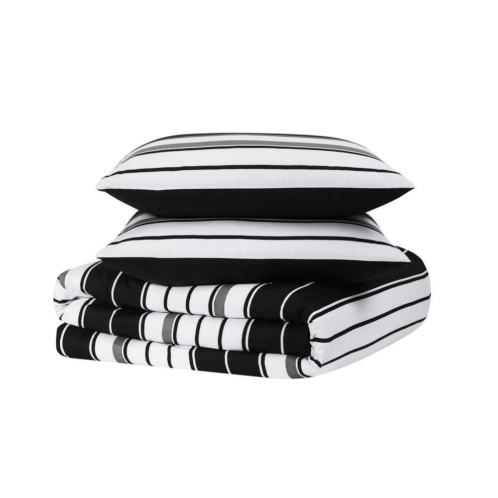 Twin Black Microfiber Comforter and Sham Set