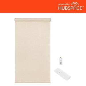 Home Decorators Collection Linen Light Filtering Polyester Fabric Cordless Smart Roller Shades 34 in. x 72 in. L Powered by Hubspace (with Gateway)