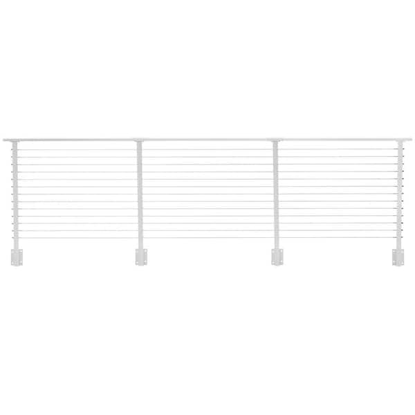 16 ft. Deck Cable Railing, 42 in. Face Mount in White