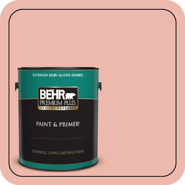 BEHR PREMIUM PLUS 1 gal. #M170-3 Carnation Coral Semi-Gloss Enamel Exterior Paint & Primer