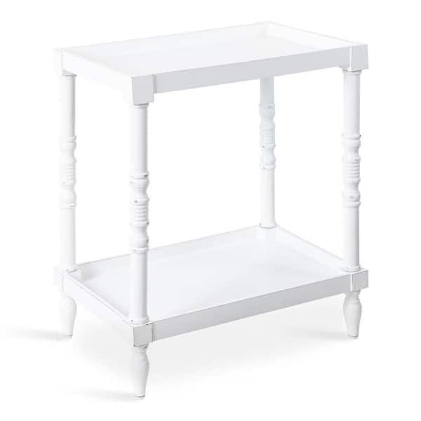 Kate and Laurel Bellport 22 in. White Rectangle MDF Top End Table