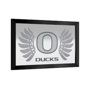 University of Oregon Wings 26 in. W x 15 in. H Wood Black Framed Mirror