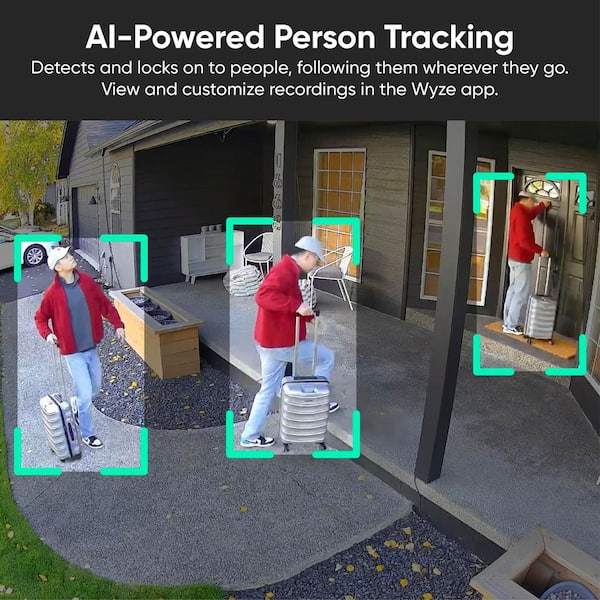 Wyze Solar Pan Cam 2-Pack, Solar Outdoor Home Security Camera, with 2k HD Color Night Vision and Built-In Spotlight WYZESCPWH_OFL2PK