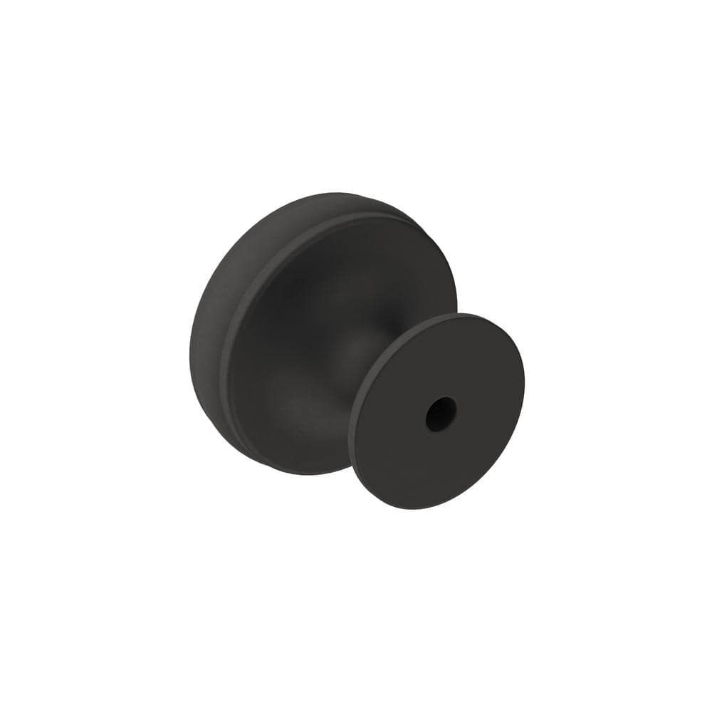 Matte Black Round Cabinet Knob with Mounting Hardware