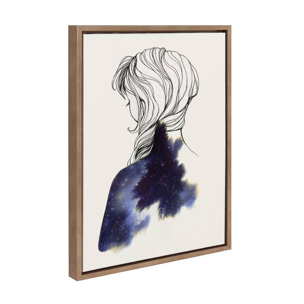 Gold Framed 18x24 Canvas Print of Female Portrait