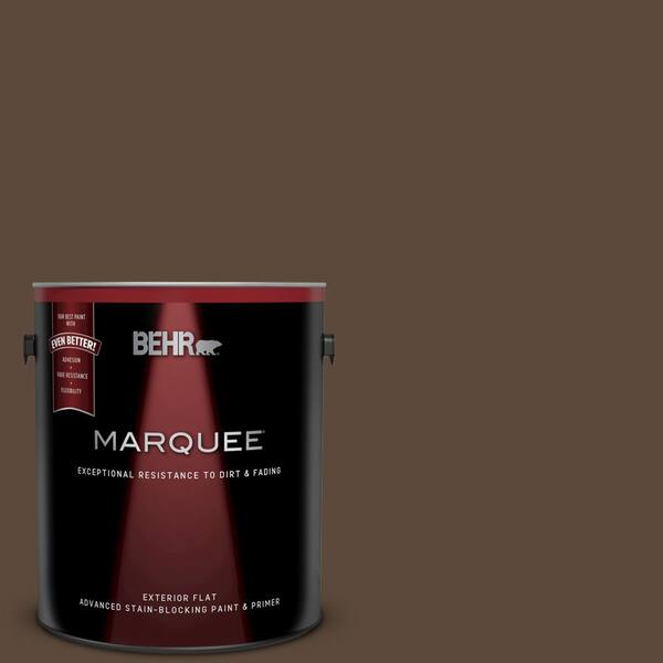BEHR MARQUEE 1 gal. #UL130-2 Roasted Nuts Flat Exterior Paint and Primer in One