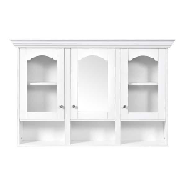 47.8 in. W x 32 in. H Rectangular Solid Wood+MDF Medicine Cabinet with Mirror