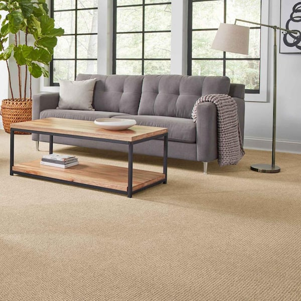 Katama II  - Carved Wood - Beige 30.7 oz. Triexta Pattern Installed Carpet