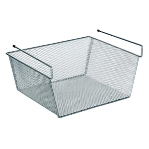 6 in. H x 12 in. W Silver Alloy 1-Drawer Close Mesh Wire Basket