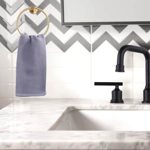 (2 Pack) Wall Mounted Towel Ring in Brushed Gold