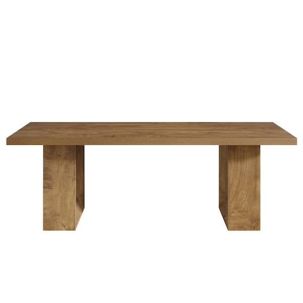 Halseey 63 in Extra Long Rectangular Brown Wood Computer Desk Home Office Writing Study Farmhouse Executive Table
