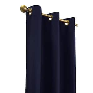 Weathermate Grommet Navy Cotton Smooth 40 in. W x 84 in. L Grommet Indoor Room Darkening Curtain (Double Panels)