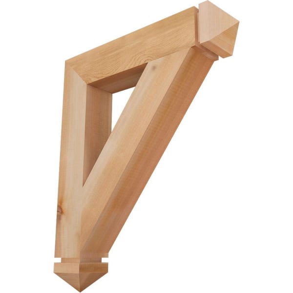 Ekena Millwork 3.5 in. x 26 in. x 22 in. Western Red Cedar Traditional Arts and Crafts Smooth Bracket