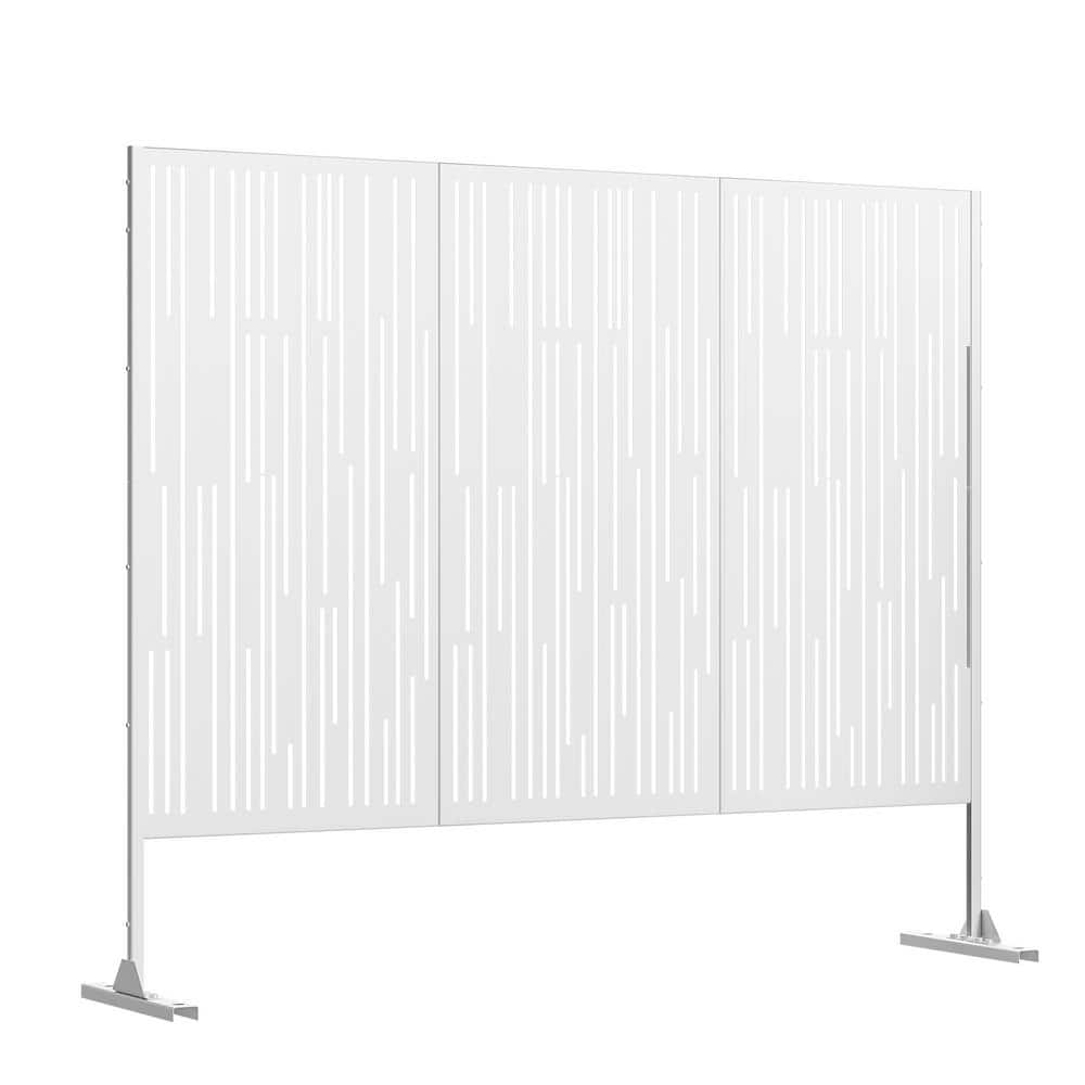75 in. x 48 in. White Outdoor Wall Applique or Wall Decal Decor Privacy Fen