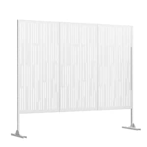 75 in. x 48 in. White Outdoor Decor Privacy Fence Screen Weather Resistance